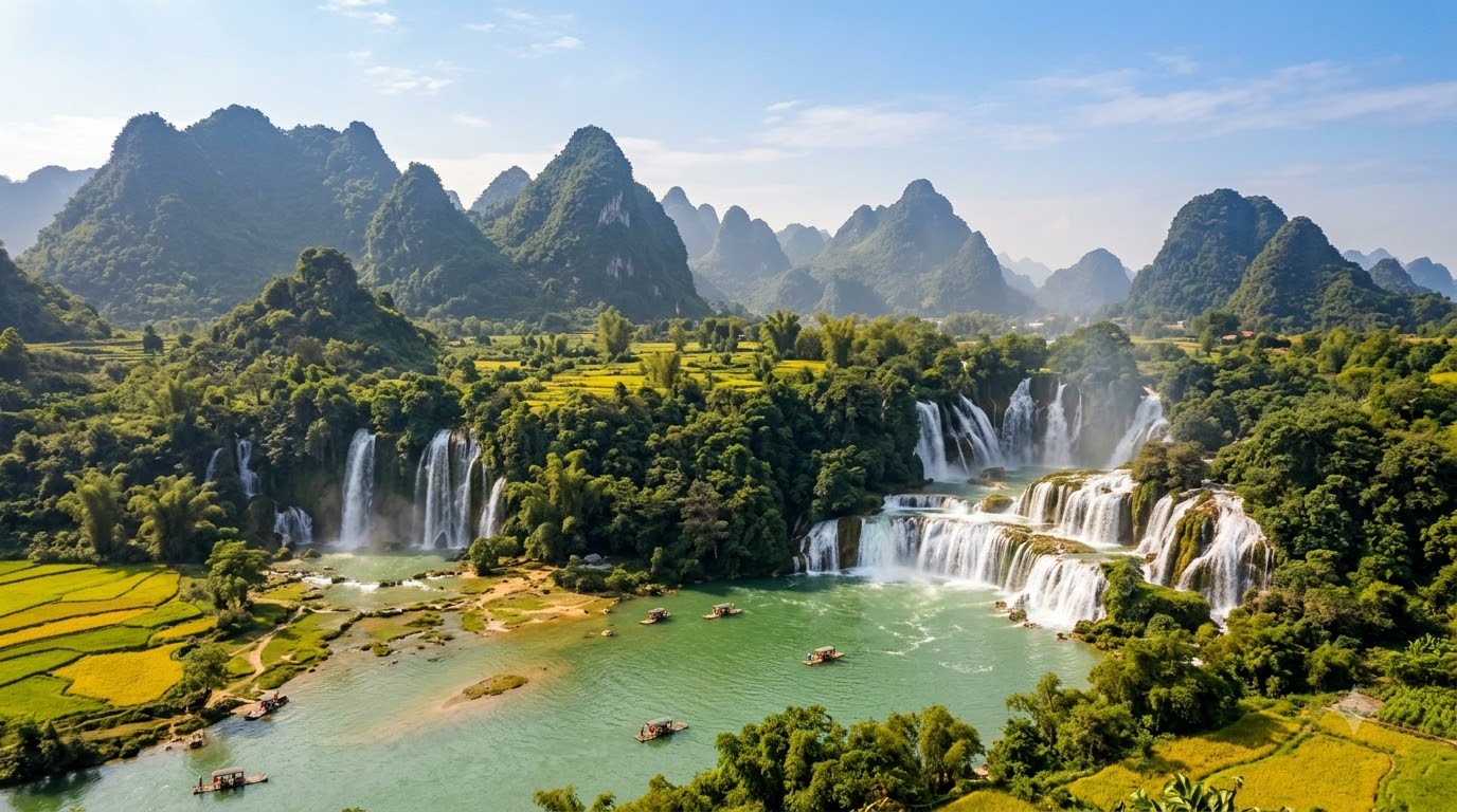Các mùa cảnh đẹp ở Cao Bằng theo sở thích du lịch Cảnh quan Cao Bằng theo mùa, từ lúa chín và sắc thu đến thác Bản Giốc mùa nước lớn