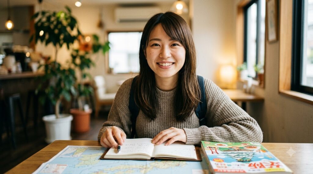 Du khách kiểm tra bản đồ và tuyến tàu tại Osaka