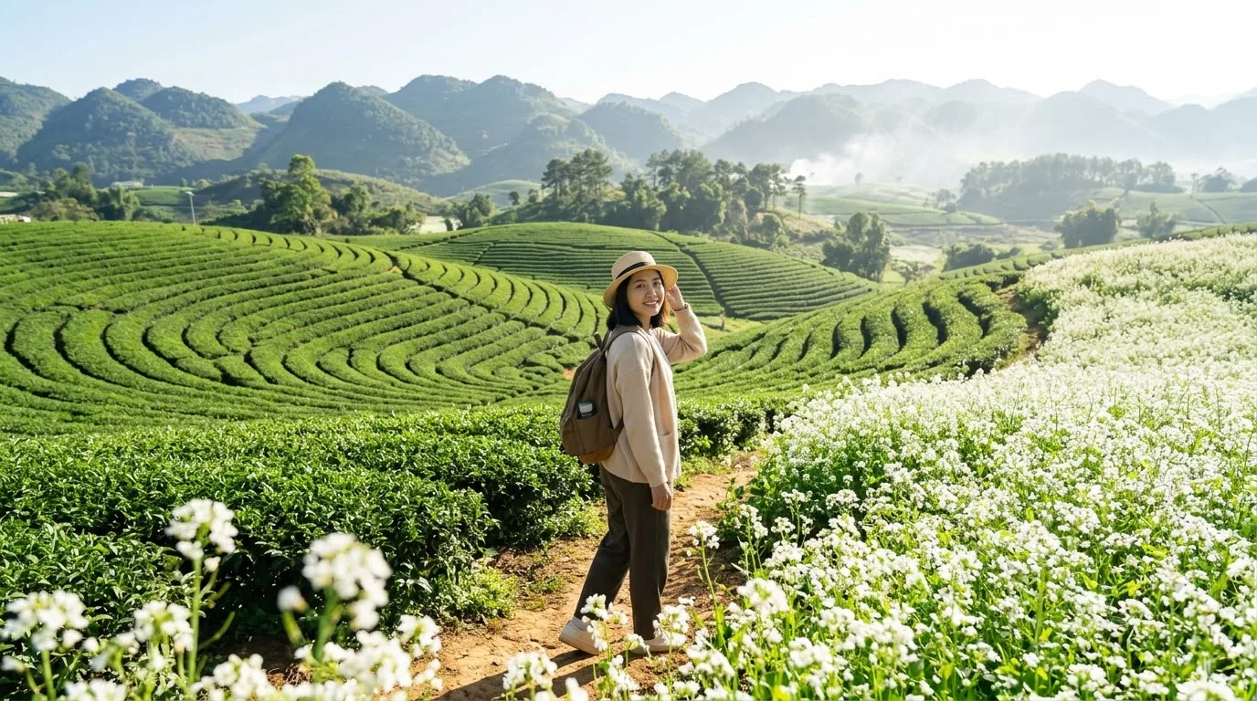Bản đồ phân bổ các điểm tham quan theo lịch trình Mộc Châu 3 ngày 2 đêm tự túc